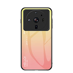 Custodia Silicone Specchio Laterale Sfumato Arcobaleno Cover M01 per Xiaomi Mi 12S Ultra 5G Arancione
