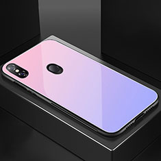Custodia Silicone Specchio Laterale Sfumato Arcobaleno Cover M01 per Xiaomi Mi 8 Viola