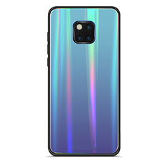 Custodia Silicone Specchio Laterale Sfumato Arcobaleno Cover M02 per Huawei Mate 20 Pro Cielo Blu