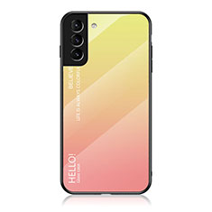 Custodia Silicone Specchio Laterale Sfumato Arcobaleno Cover M02 per Samsung Galaxy S21 5G Arancione