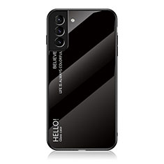 Custodia Silicone Specchio Laterale Sfumato Arcobaleno Cover M02 per Samsung Galaxy S21 5G Nero