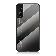 Custodia Silicone Specchio Laterale Sfumato Arcobaleno Cover M02 per Samsung Galaxy S22 Plus 5G Grigio