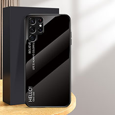 Custodia Silicone Specchio Laterale Sfumato Arcobaleno Cover M02 per Samsung Galaxy S24 Ultra 5G Nero
