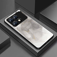 Custodia Silicone Specchio Laterale Sfumato Arcobaleno Cover P01 per Xiaomi Redmi K70 5G Grigio