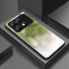 Custodia Silicone Specchio Laterale Sfumato Arcobaleno Cover P01 per Xiaomi Redmi K70 5G Verde