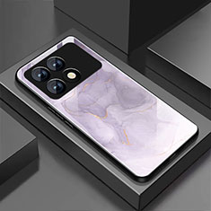 Custodia Silicone Specchio Laterale Sfumato Arcobaleno Cover P01 per Xiaomi Redmi K70 5G Viola