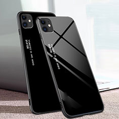 Custodia Silicone Specchio Laterale Sfumato Arcobaleno Cover per Apple iPhone 11 Nero