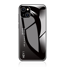 Custodia Silicone Specchio Laterale Sfumato Arcobaleno Cover per Apple iPhone 13 Nero