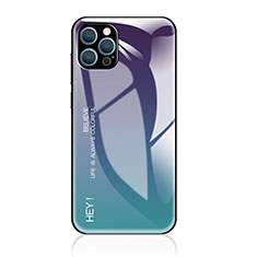 Custodia Silicone Specchio Laterale Sfumato Arcobaleno Cover per Apple iPhone 13 Pro Viola