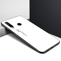 Custodia Silicone Specchio Laterale Sfumato Arcobaleno Cover per Huawei Enjoy 10 Plus Bianco