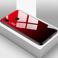 Custodia Silicone Specchio Laterale Sfumato Arcobaleno Cover per Huawei Enjoy 9 Plus Rosso