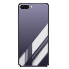 Custodia Silicone Specchio Laterale Sfumato Arcobaleno Cover per Huawei Honor 10 Grigio