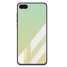 Custodia Silicone Specchio Laterale Sfumato Arcobaleno Cover per Huawei Honor 10 Verde