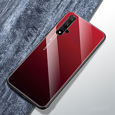 Custodia Silicone Specchio Laterale Sfumato Arcobaleno Cover per Huawei Honor 20 Rosso