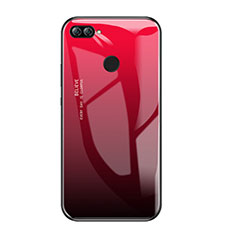 Custodia Silicone Specchio Laterale Sfumato Arcobaleno Cover per Huawei Honor 9i Rosso