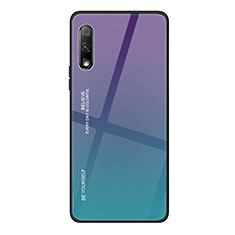 Custodia Silicone Specchio Laterale Sfumato Arcobaleno Cover per Huawei Honor 9X Viola