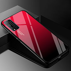Custodia Silicone Specchio Laterale Sfumato Arcobaleno Cover per Huawei Honor Play4T Pro Rosso e Nero