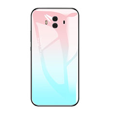 Custodia Silicone Specchio Laterale Sfumato Arcobaleno Cover per Huawei Mate 10 Cielo Blu