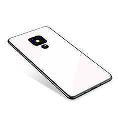 Custodia Silicone Specchio Laterale Sfumato Arcobaleno Cover per Huawei Mate 20 Bianco