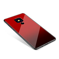 Custodia Silicone Specchio Laterale Sfumato Arcobaleno Cover per Huawei Mate 20 Rosso