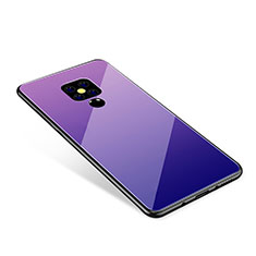 Custodia Silicone Specchio Laterale Sfumato Arcobaleno Cover per Huawei Mate 20 Viola