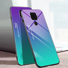 Custodia Silicone Specchio Laterale Sfumato Arcobaleno Cover per Huawei Mate 30 Lite Verde