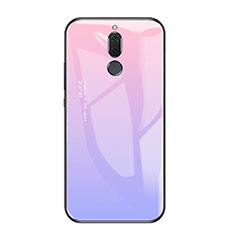 Custodia Silicone Specchio Laterale Sfumato Arcobaleno Cover per Huawei Nova 2i Viola