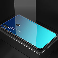 Custodia Silicone Specchio Laterale Sfumato Arcobaleno Cover per Huawei Nova 3e Cielo Blu
