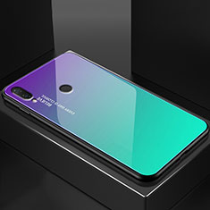 Custodia Silicone Specchio Laterale Sfumato Arcobaleno Cover per Huawei Nova 3e Verde