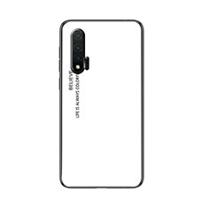 Custodia Silicone Specchio Laterale Sfumato Arcobaleno Cover per Huawei Nova 6 5G Bianco