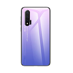 Custodia Silicone Specchio Laterale Sfumato Arcobaleno Cover per Huawei Nova 6 5G Viola