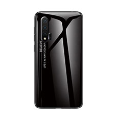 Custodia Silicone Specchio Laterale Sfumato Arcobaleno Cover per Huawei Nova 6 Nero
