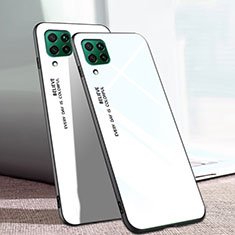 Custodia Silicone Specchio Laterale Sfumato Arcobaleno Cover per Huawei Nova 6 SE Bianco