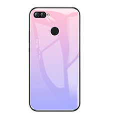 Custodia Silicone Specchio Laterale Sfumato Arcobaleno Cover per Huawei P Smart Viola