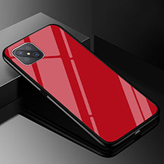 Custodia Silicone Specchio Laterale Sfumato Arcobaleno Cover per Oppo A92s 5G Rosso