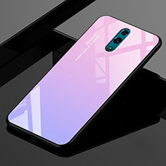 Custodia Silicone Specchio Laterale Sfumato Arcobaleno Cover per Oppo K3 Rosa