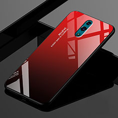 Custodia Silicone Specchio Laterale Sfumato Arcobaleno Cover per Oppo K3 Rosso