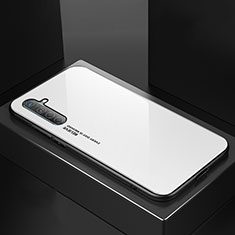 Custodia Silicone Specchio Laterale Sfumato Arcobaleno Cover per Oppo K5 Bianco