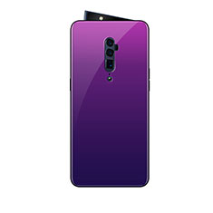 Custodia Silicone Specchio Laterale Sfumato Arcobaleno Cover per Oppo Reno 10X Zoom Viola