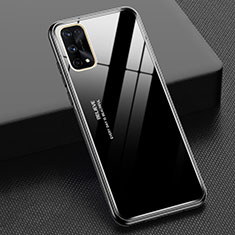 Custodia Silicone Specchio Laterale Sfumato Arcobaleno Cover per Realme X7 5G Nero