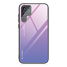 Custodia Silicone Specchio Laterale Sfumato Arcobaleno Cover per Samsung Galaxy S21 Ultra 5G Lavanda