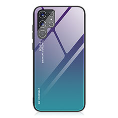 Custodia Silicone Specchio Laterale Sfumato Arcobaleno Cover per Samsung Galaxy S23 Ultra 5G Viola