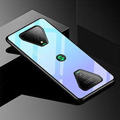 Custodia Silicone Specchio Laterale Sfumato Arcobaleno Cover per Xiaomi Black Shark 3 Cielo Blu