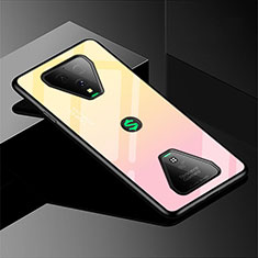 Custodia Silicone Specchio Laterale Sfumato Arcobaleno Cover per Xiaomi Black Shark 3 Giallo