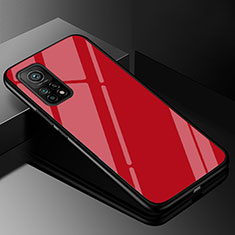 Custodia Silicone Specchio Laterale Sfumato Arcobaleno Cover per Xiaomi Mi 10T 5G Rosso