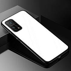 Custodia Silicone Specchio Laterale Sfumato Arcobaleno Cover per Xiaomi Mi 10T Pro 5G Bianco