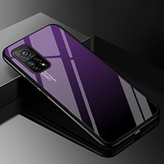 Custodia Silicone Specchio Laterale Sfumato Arcobaleno Cover per Xiaomi Mi 10T Pro 5G Viola