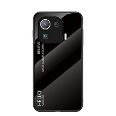 Custodia Silicone Specchio Laterale Sfumato Arcobaleno Cover per Xiaomi Mi 11 Pro 5G Nero