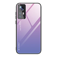 Custodia Silicone Specchio Laterale Sfumato Arcobaleno Cover per Xiaomi Mi 12 5G Lavanda