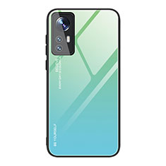 Custodia Silicone Specchio Laterale Sfumato Arcobaleno Cover per Xiaomi Mi 12 5G Verde